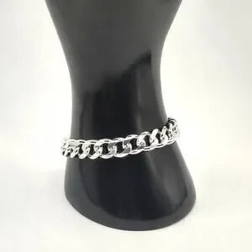 925 Silver Bracelet Miami Cuban Style Thick 10mm. Valentines Birthday Gift NEW!